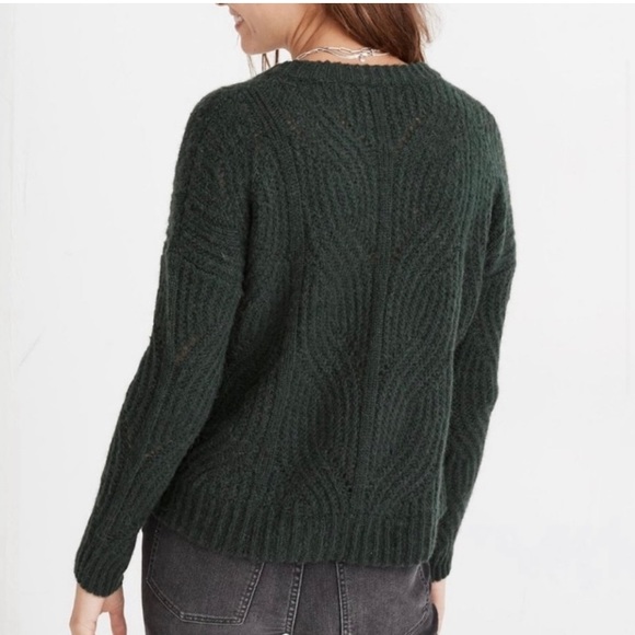 Madewell Charley Sweater | 30% Alpaca | Green | Size XS - Picture 2 of 13